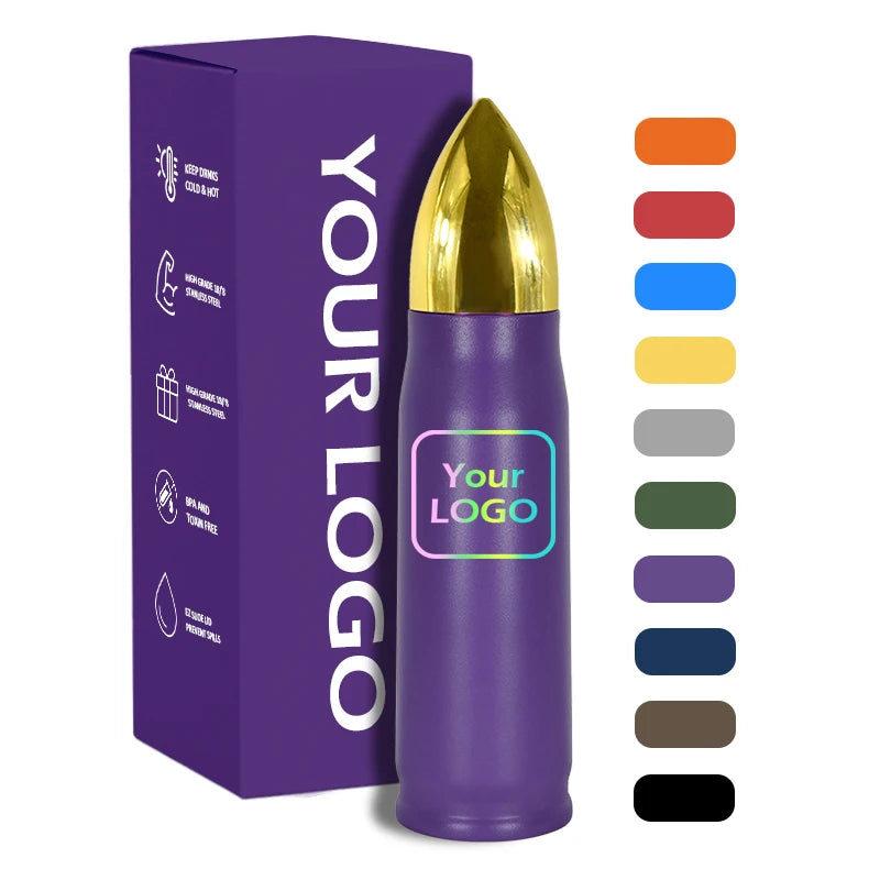 Wholesale Customized 17oz 32oz Powder Coated Bullet Tumbler Double Walled Vacuum Insulated Stainless Steel Leak-Proof BPA Free
