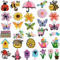 Iron on Embroidered Eco-Friendly Cute Spring Flower Heart Bird Bee Umbrella butterfly Patches for Clothes Bag Hat Decoration