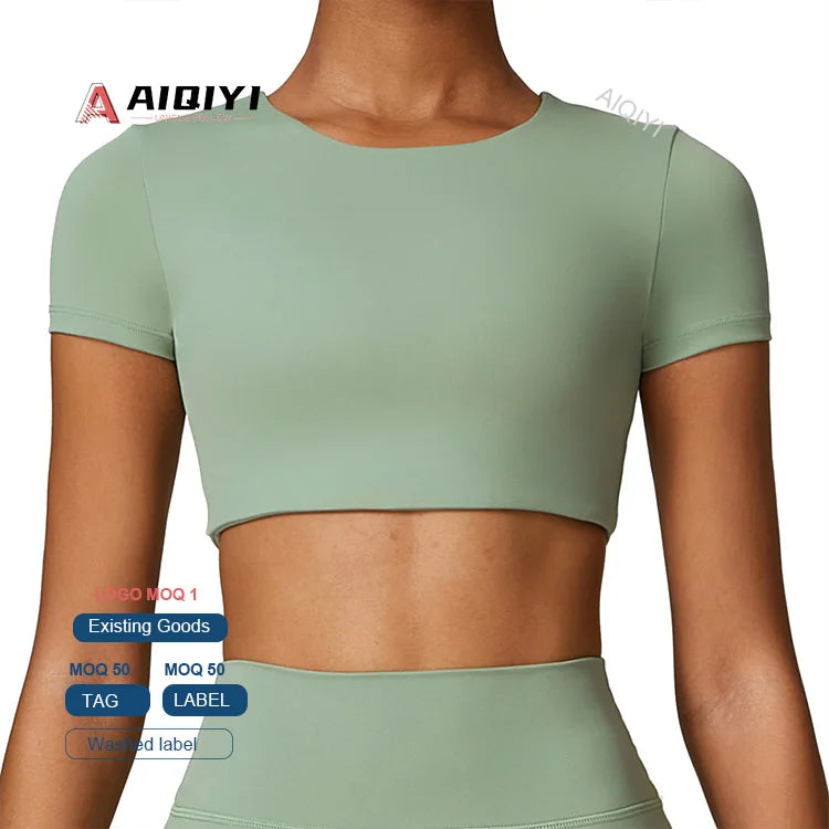 7105 Ropa Deportiva Mujer Tendencia New Athletic Gym Wear Workout Crop Top Sport Activewear Yoga Top Fitness Women