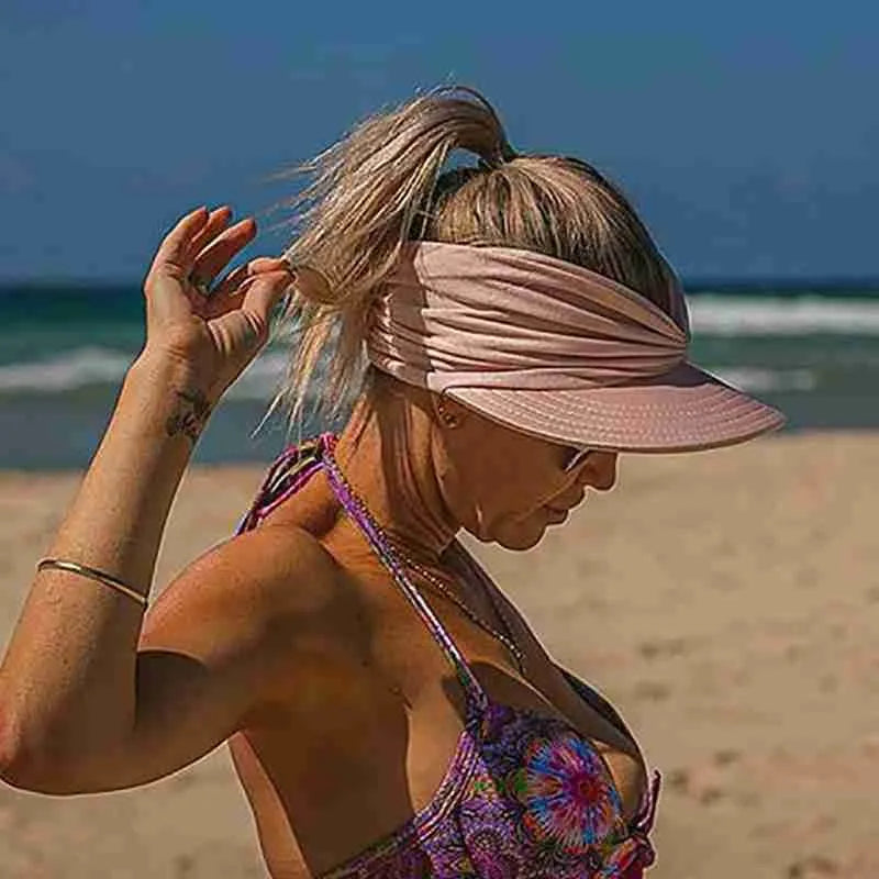 Quick-Drying Outdoor Spring and Summer Breathable UV Summer Cap Anti-Ultraviolet Beach Adult Empty Top Custom Sun Visor Hat