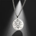 Hot Sale Custom Laser Engraving Stainless Steel Voodoo Veve Amulet Necklace Haiti Talisman Hoodoo Necklace