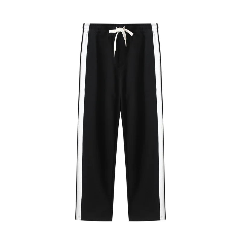 Manufacturer High Grade Contrast Color Cotton Loose Pants Men Sweatpants Long Men's Trousers
