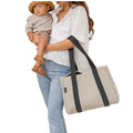 Roomy Style Fashion Mom and Dad Baby Bag Waterproof Large Travel Diaper Bag Tote