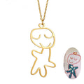 Customized Children's Drawing Necklace Kid's Art Personalized Draw Necklace Custom Signature Artwork Design Name LOGO Necklace