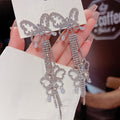 925 Silver Needle Earring Diamond Luxury Wedding Butterfly Tassel Earrings Exaggerated Butterfly Long Tassel Earrings Jewelry