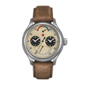Red Star Men's 45mm Mechanical Sports Watch GMT Dual Time Zone Chronograph Calendar Luminous Leather Wristwatch Model ST2545