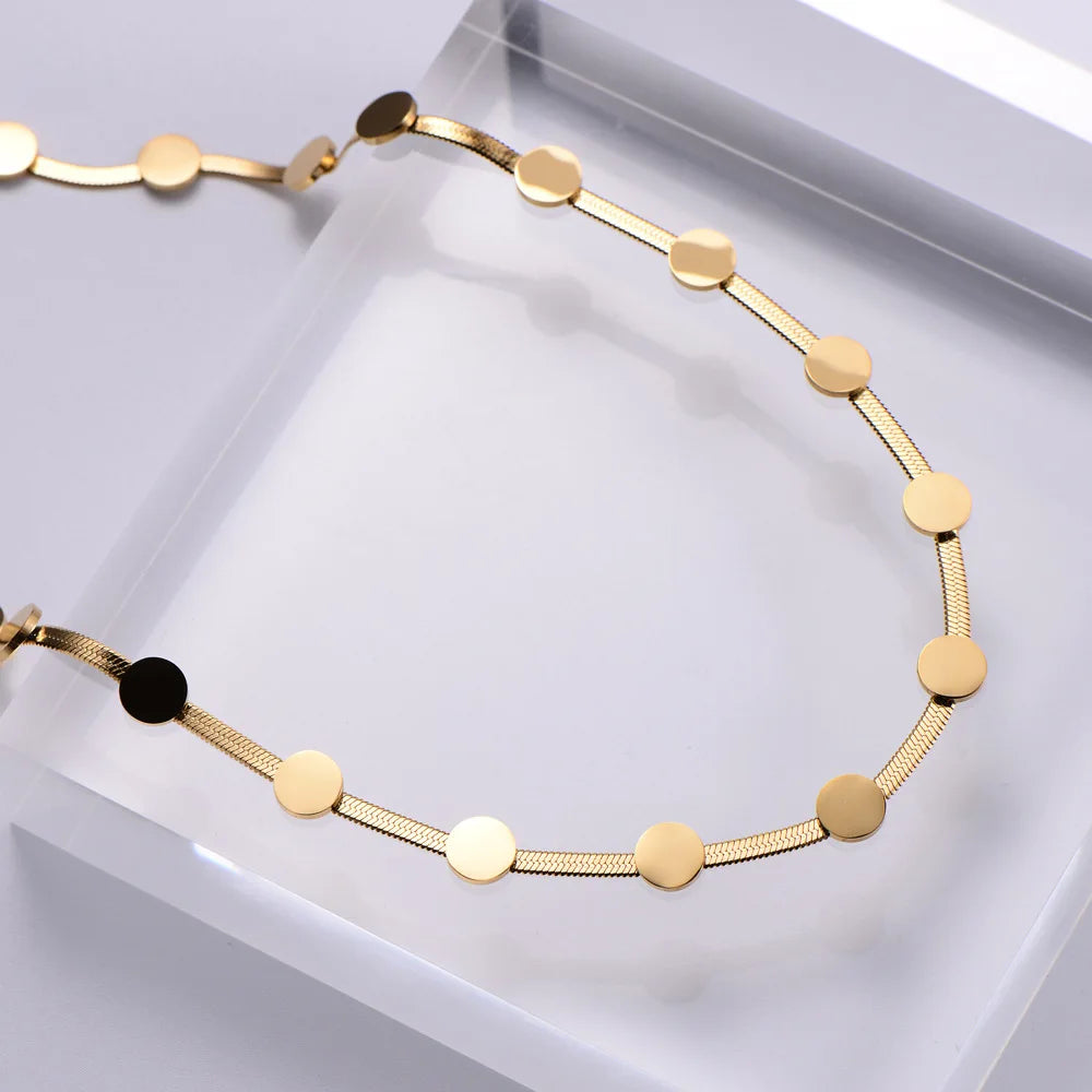18K Gold Plated Luxury Stainless Steel Snake Chain Necklace for Women Classic Style for Weddings Parties Engagements