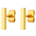 Geometric Simple Classic Stainless Steel Gold Plated Square T Shaped Stud Earrings Titanium Steel Long Bar Earrings for Women