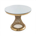 Postmodern Light Luxury Gold-Plated Stainless Steel Dining Table Top Durable Modern Design for Wedding Decorations Carton