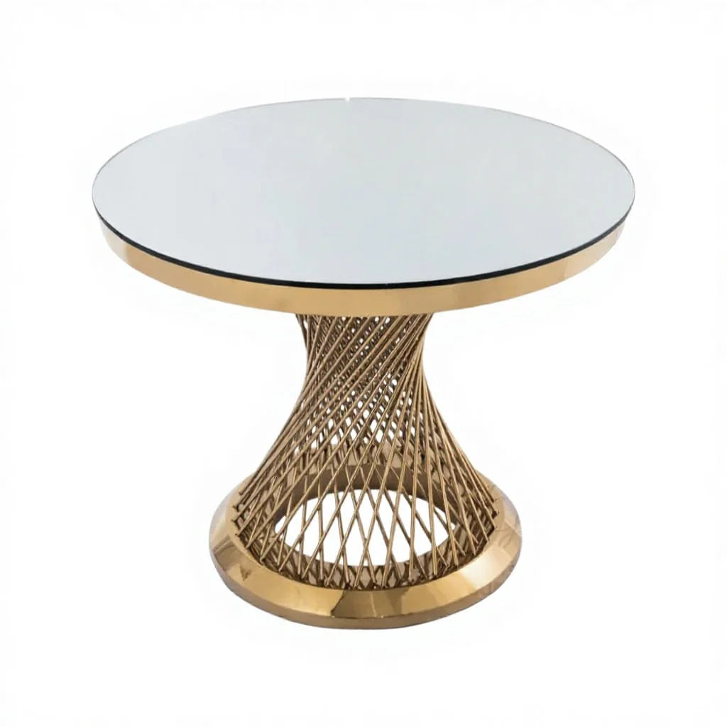 Postmodern Light Luxury Gold-Plated Stainless Steel Dining Table Top Durable Modern Design for Wedding Decorations Carton