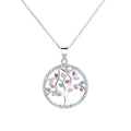 925 Silver Tree of Life Necklace Zircon Pendant Necklace Sterling Silver