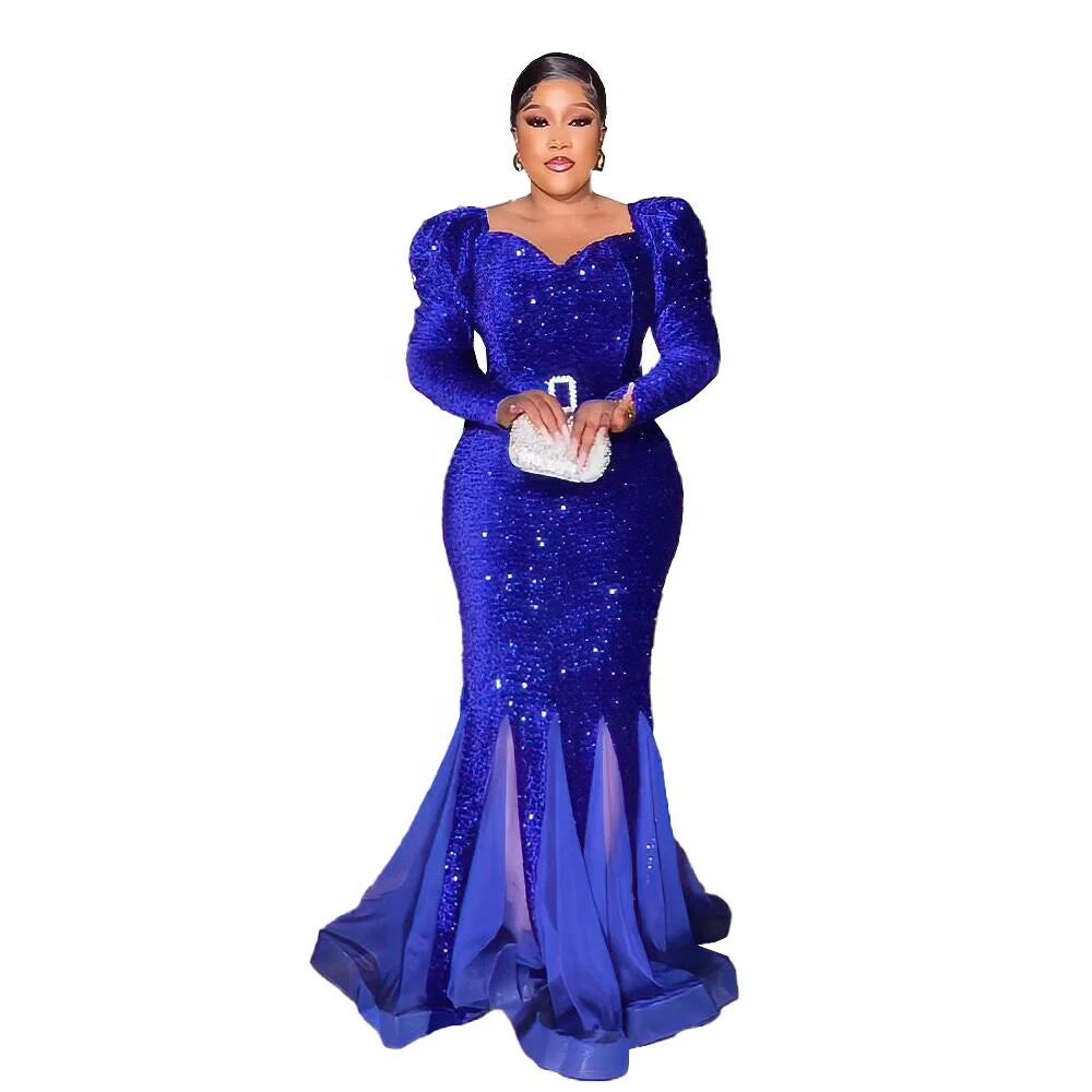 Favourite African American Dresses Sequin Elegant African Dresses NEW African Evening Dress Designs