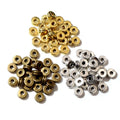 100pcs 6x6x2.5mm Antique Gold Silver Plated Spacer Beads Ball Crimp End Beads Stopper for Diy Jewelry Making Findings Supplies