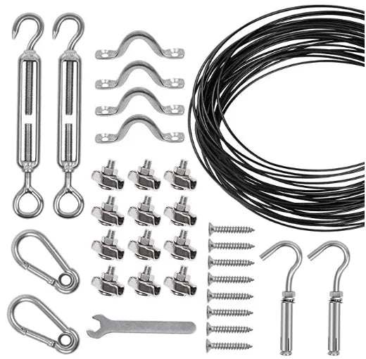 Hardware Accessories Hanging Kit Globe Light Suspension Kit Guide Wire for Outdoor String Lights Patio Lights
