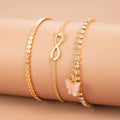 9 Style Top Sale Multi Layer Butterfly Map Pendant Chain Bracelet 18K Gold Plated Bling  Jewelry for Women