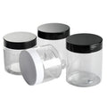Wholesale Empty Body Scrub Cream 50g 100g 120g 150g 200g 250g 300g  500g  clear Plastic PET Jar with White Black Cap