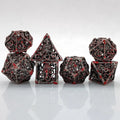 Gothic Hollow Metal Dice Set Dark Fantasy Polyhedral Dice for Dnd Pathfinder Tabletop Rpg Games