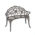Modern Luxury Carved Cast Aluminum Patio Bench for Outdoor Use Customizable Size