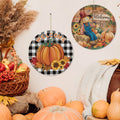 30cm Autumn Round Wooden Hanging Wall Sign Fall Grateful and Blessed Fall Wood Wall Decor Gift
