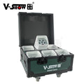VSHOW WBRF0606 6PCS 18W RGBWA+UV 6 in 1 Wireless Uplights Battery Powered LED Rechargeable Par Can with Wifi 6PCS+case