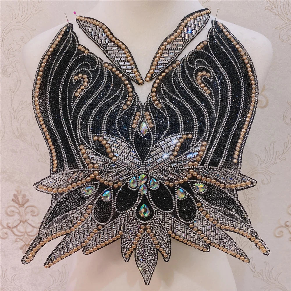 Hot Selling Rhinestone Patches  Iron on Cloth for Crafts