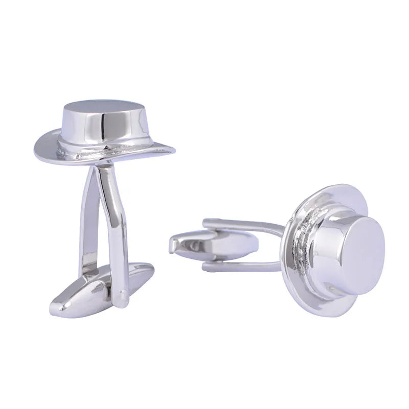 Wholesale Novelty Hat Cufflinks Custom Formal Suit Shirt Accessory for Men Trendy Wedding Tuxedo Jewelry Fashionable Formal
