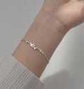 Delicate Micro Pave Cz 925 Sterling Silver Butterfly Charm Bracelet Adjustable Chain Jewelry for Girls