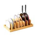 Bamboo Modern Non-Folding Storage Rack Pot Lid Organizer Drawer Pan Holder Cutting Boards Baking Sheets Reusable Dinner Holder