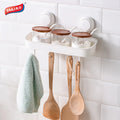 Multifunctional Drill-free Reusable Wall Mounted Spice Rack Wall Mounted Plastic Caddy  Kitchen Cabinet Spice Rack Organizer