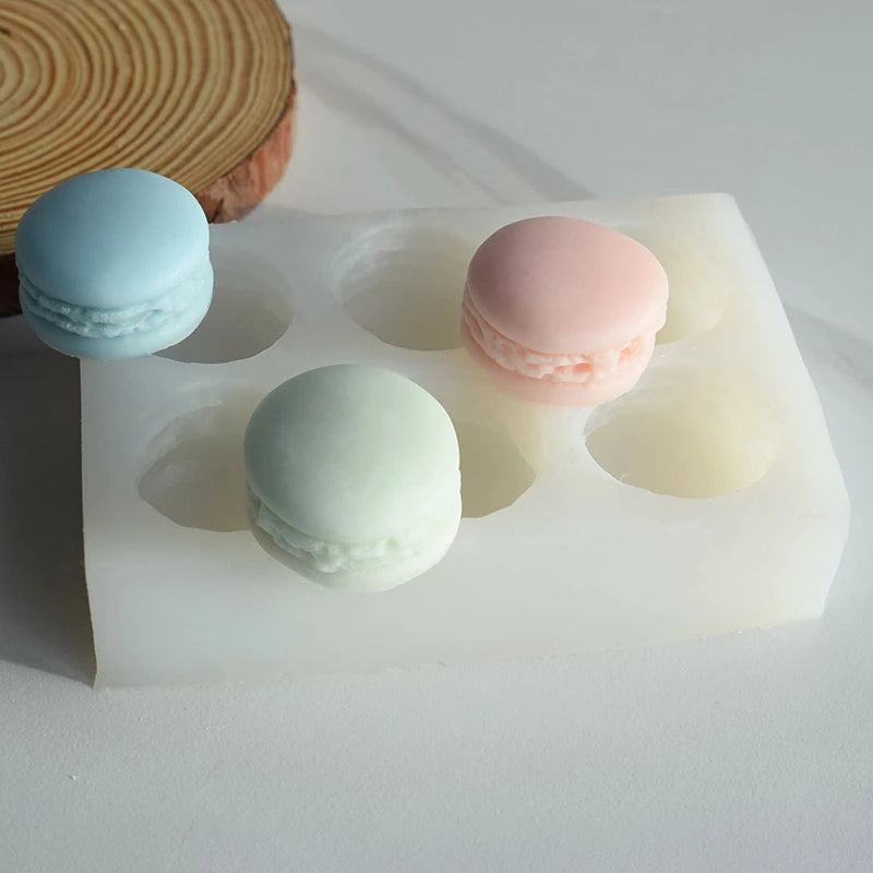 Food Grade 6 Cavities Round Shaped Candy Dessert Mold Silicone Cake Mold for Making Macaron
