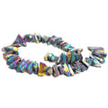 Electroplated Energy 2-3mm Faceted Natural Raw Rock Mineral Point Healing Finding DIY Jewelry Making Accessory Stone Agate Bead