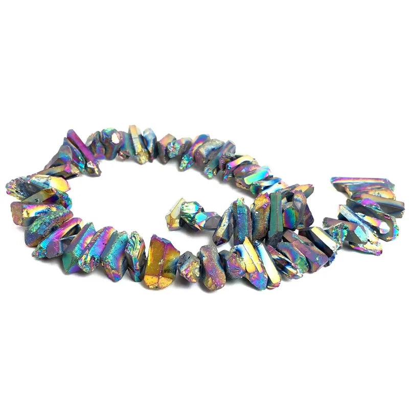 Electroplated Energy 2-3mm Faceted Natural Raw Rock Mineral Point Healing Finding DIY Jewelry Making Accessory Stone Agate Bead