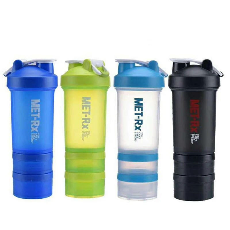 Wholesale Custom Logo Gym Shaker Bottle Mixer Free BPA Sport Plastic Workout Three Layer Protein Shaker Cup Bottle