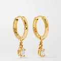 LOZRUNVE Fashionable China Jewelry 18k Gold Plating Silver 925 Marquise Hammered Hoop Earrings