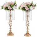 Hot Sale  U-3111 Wedding Table Artifical Flower Arrangement Tall Gold Centerpieces Vase Stand