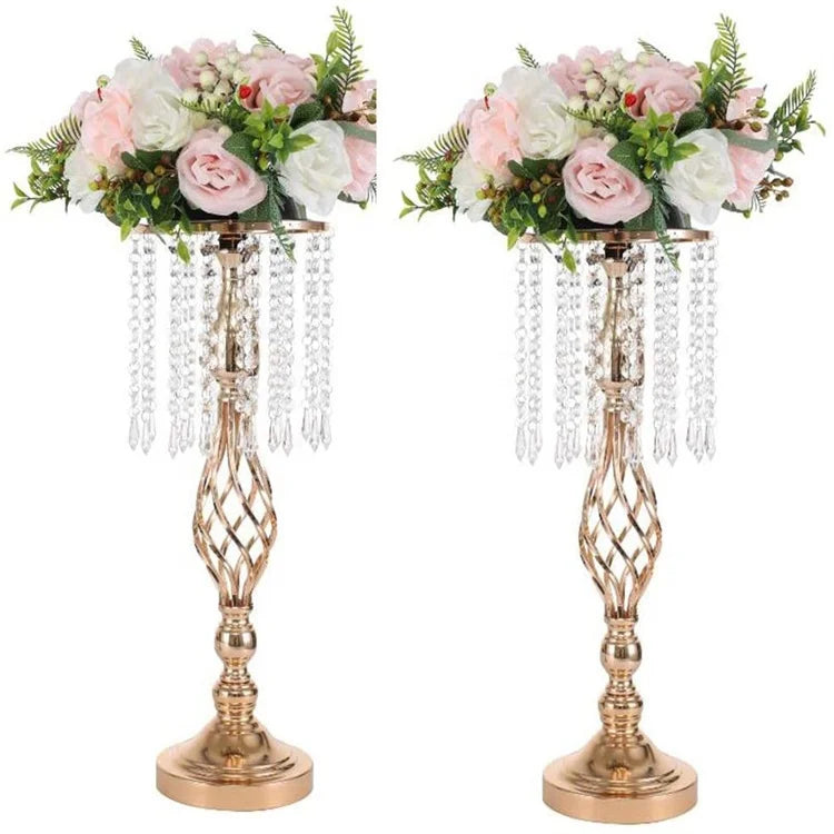 Hot Sale  U-3111 Wedding Table Artifical Flower Arrangement Tall Gold Centerpieces Vase Stand