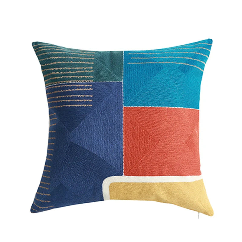 Wholesale Indian Pillowcase Geometric Embroidery Pillowcase Office Decoration Sofa Cushion Backrest