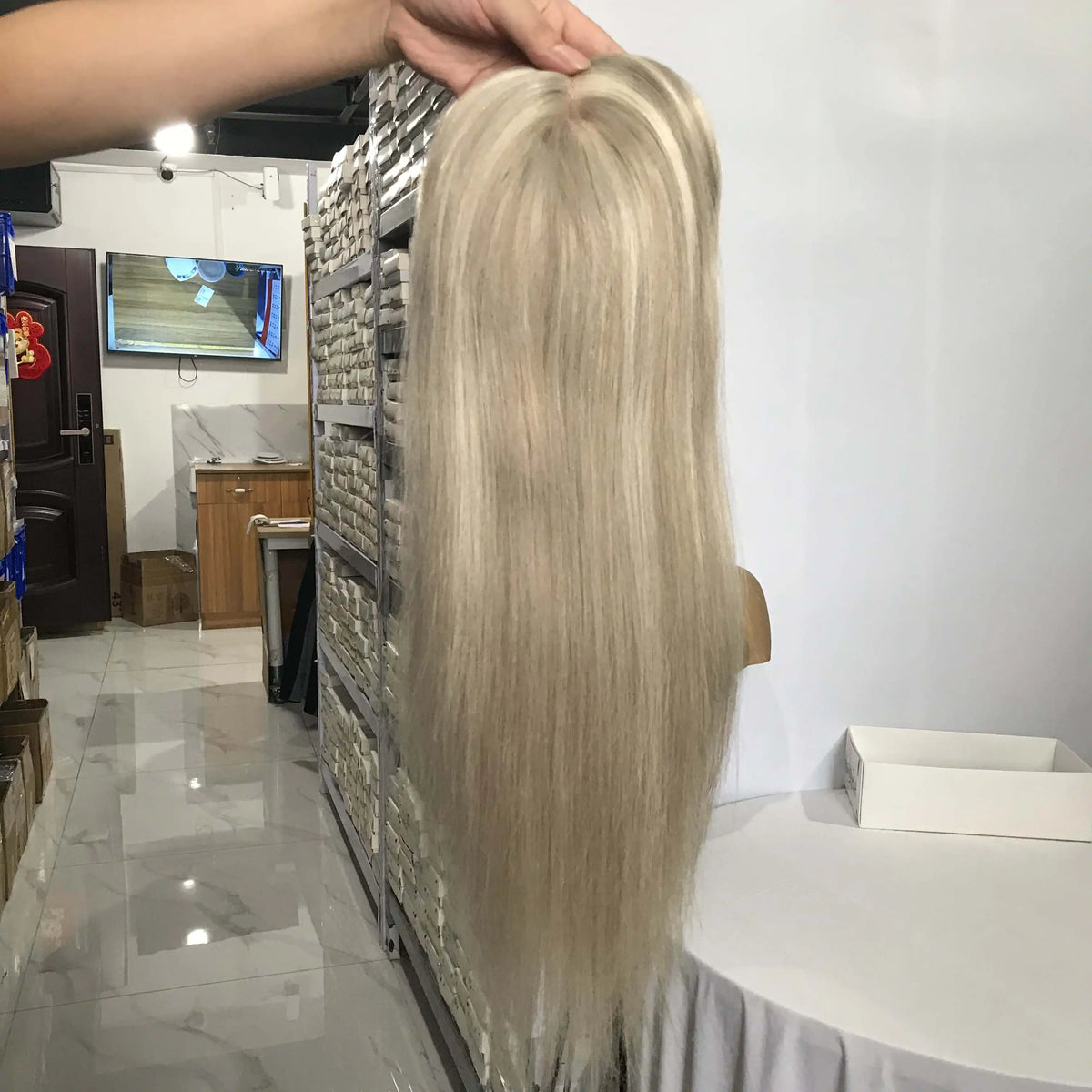 Cuticle Aligned Blonde Human Hair Toupee Topper Piece Clip Wig Straight Mono Wavy Top Human Hair Topper MegaBDM