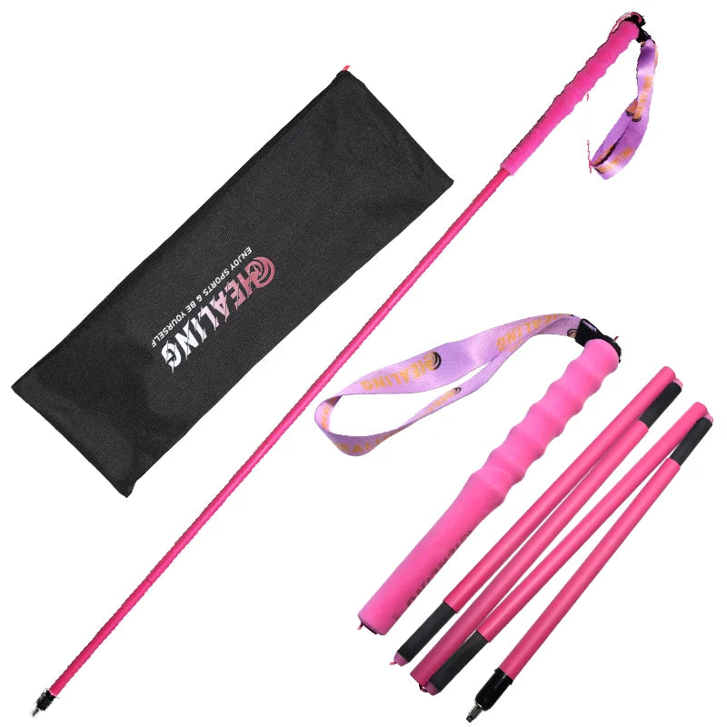 Hot Sale Lightweight Carbon Folding Trekking Pole with EVA Handle and Rubber Tip Stick for Women Men Kids Walking