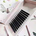 Handmade 0.15mm Velvet Volume Soft Mink Eyelash Extensions Custom Logo Matte Black Cashmere BC/DD/CD Fluffy Lash Tray Korean PBT