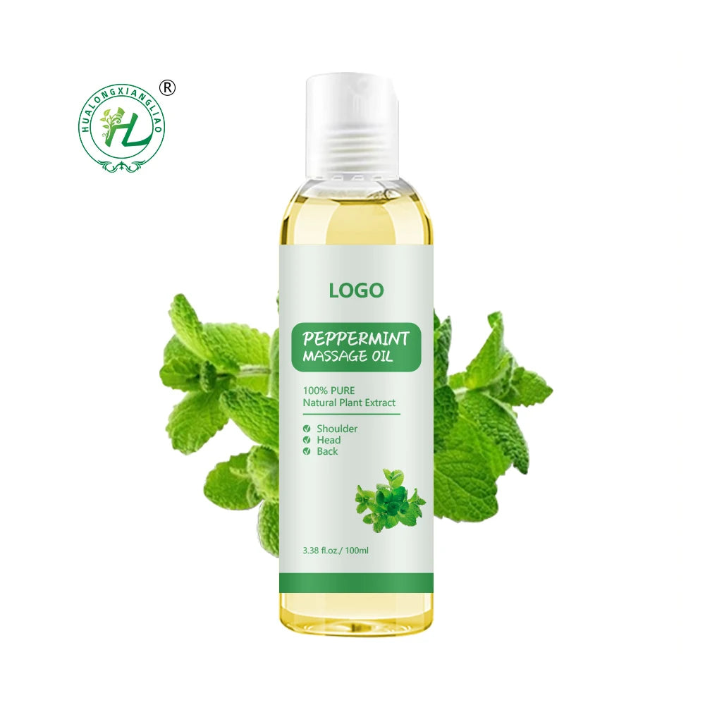 Private Label Thai Body Massage Oils 100% Pure Supplier100ml Peppermint Massage Essential Oil for Women Massage Therapy