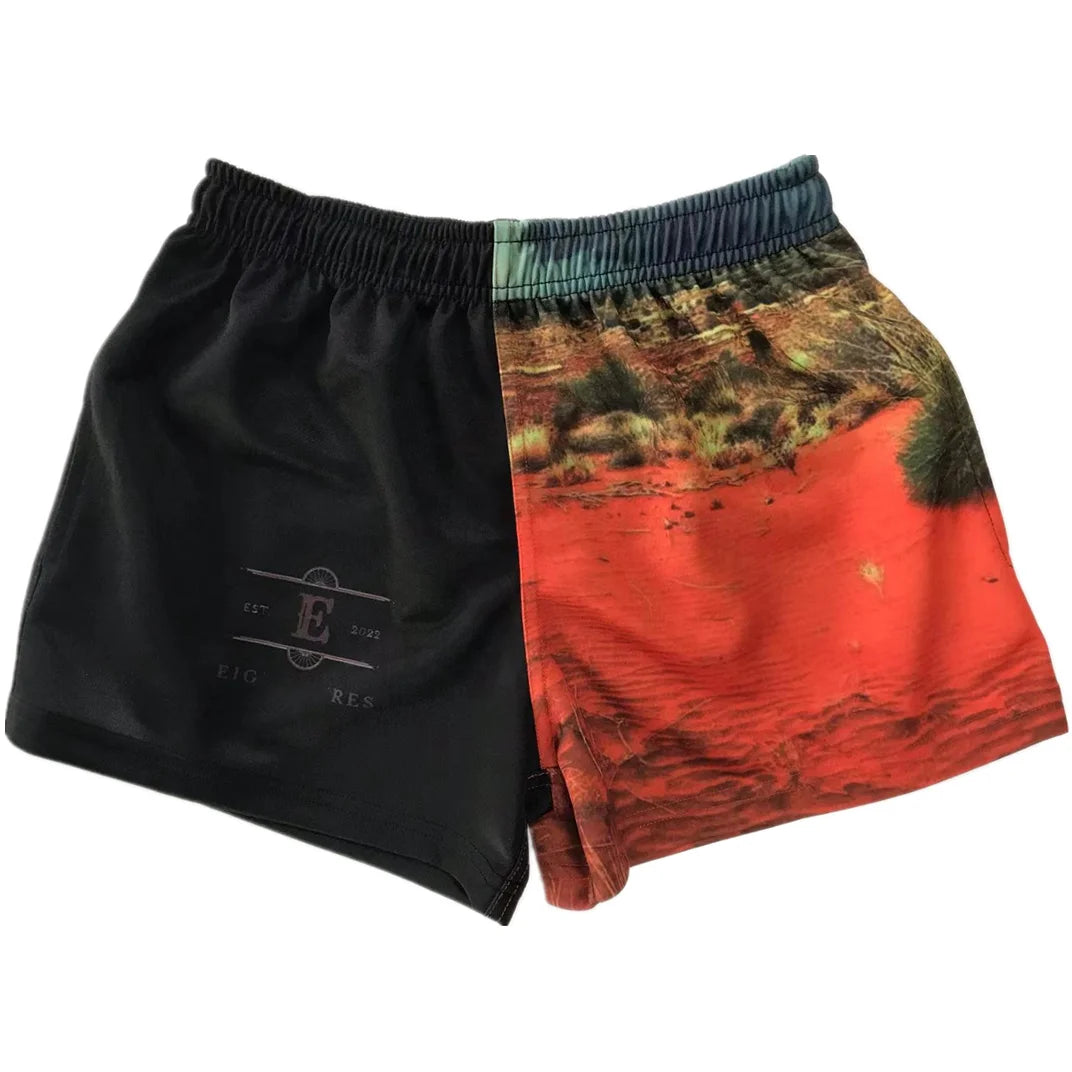 Customized Sublimation Printed Breathable Quick Dry Rugby League Footy Shorts Drawstring Closure Plus Size 100% Polyester