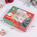 Wholesale  Merry Christmas Gift Cake Box Decor Bakery Muffins Pastry Cup Cake Box Transparent Window 12 Hole Cupcake Boxes