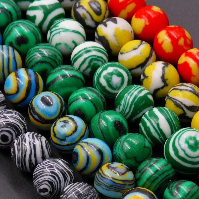 Wholesale Loose Stone Beads Synthetic Malachite for DIY Jewelry Making MS190