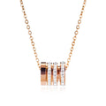 Fashion Simple All Diamond Small Waist Pendant Exquisite Necklace  Steel 18k Rose Gold Jewelry Women's Jewelry Necklace