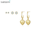 SP-LAM Woman 2021 Ear Ring Eye Heart Gold Eye Heart Earring Jewelry Stud Hoop Stainless Steel Earings Sets