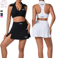 Wholesale Custom Logo Women's Breathable Gym Fitness Suit Solid Pattern Two-Piece Set Yoga Pants for Running Sports
