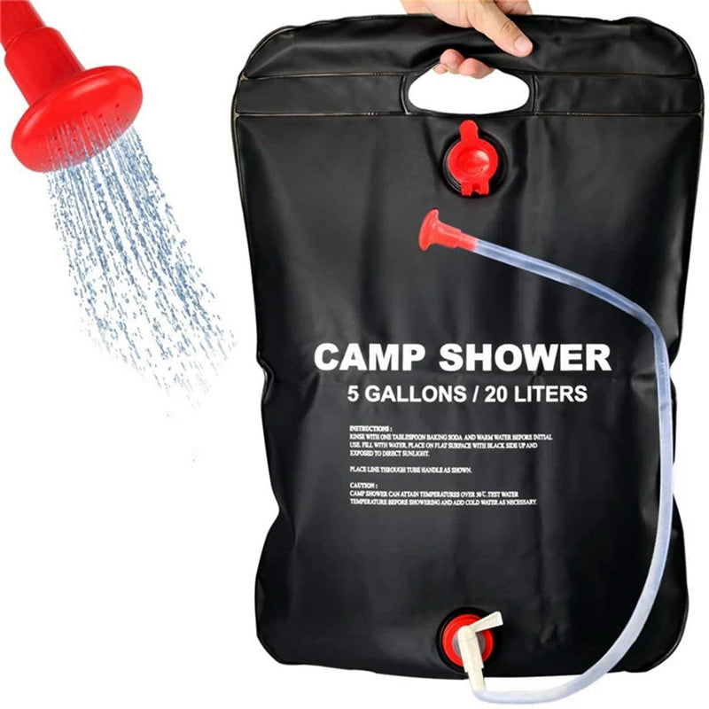 JW-075 Outdoor 20 L Solar Energy Heated Water Shower Hanging Bag Douche Portable Camping Shower Bag