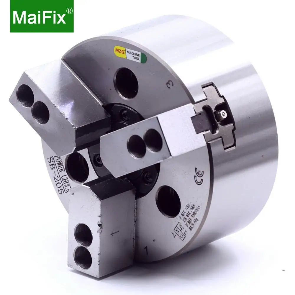 Maifix SB-204 05 06 08 10 Inch Hollow Cutting Stationary Hydraulic Chuck Machining 3 Jaw CNC Lathe Power Chuck MegaBDM