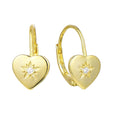 YH JEWELLERY 925 Sterling Silver 18K Yellow Gold Plated Large Heart Star Diamond 925 Sterling Silver Hoop Huggie Earrings